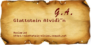 Glattstein Alvián névjegykártya